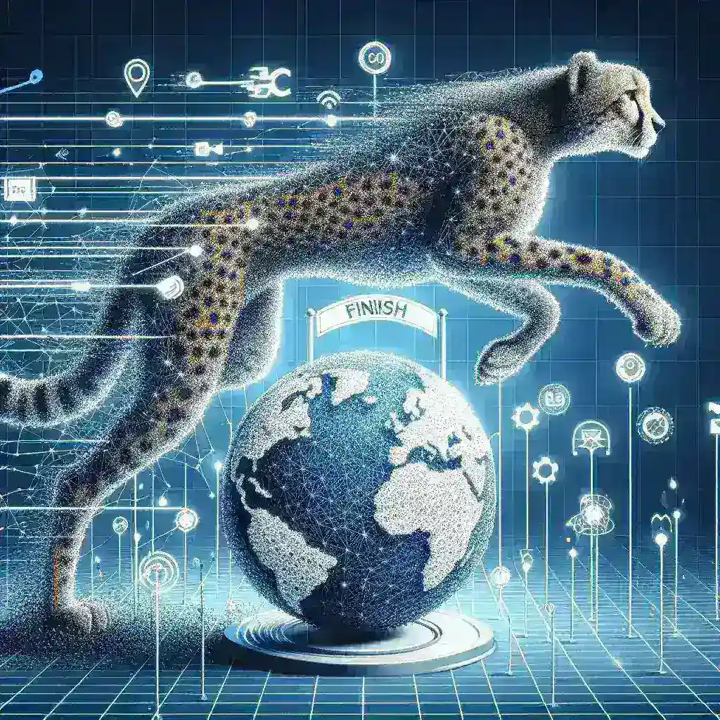 "Illustration depicting techniques for optimizing API request speed and performance, showcasing tools and strategies to enhance web application speed in a tech environment."